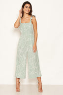 Mint Abstract Culotte Jumpsuit