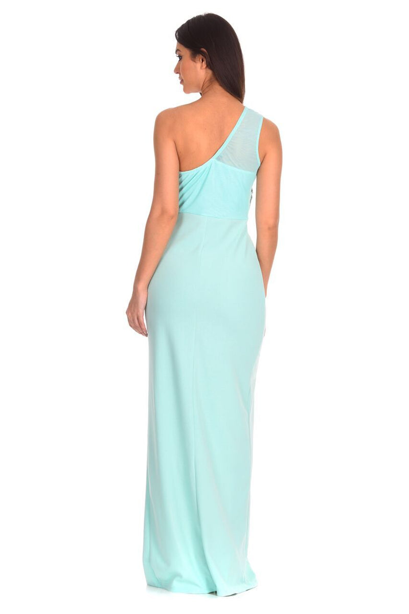 Mint Asymmetric Maxi Dress