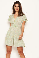 Mint Ditsy Print Summer Dress