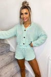 Mint Knitted Button Up Cardigan