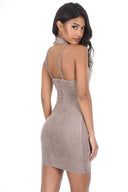 Mocha Faux Suede Mini Dress