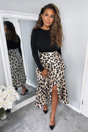 Multi Animal Print 2 in 1 Long Sleeve Midi Dress