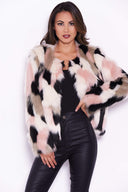 Multi Colour Faux Fur Coat