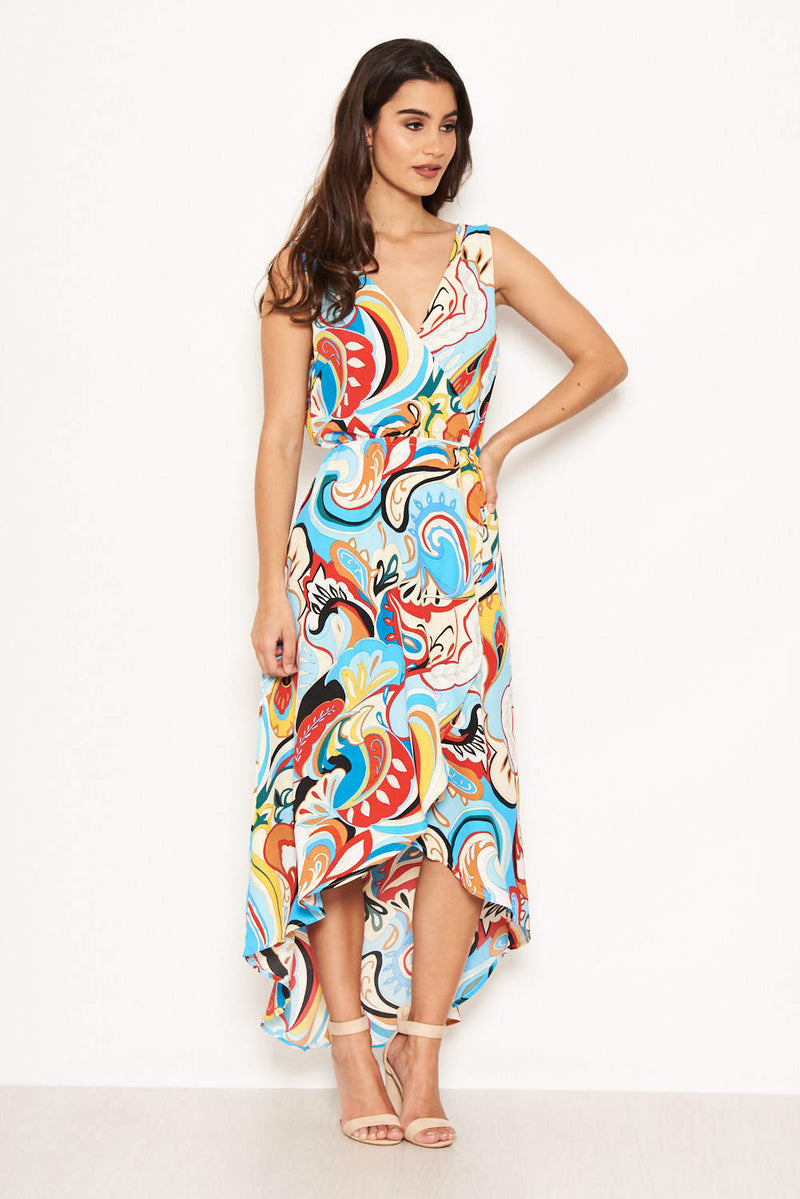 Multi Print Frill Maxi Dress AX Paris