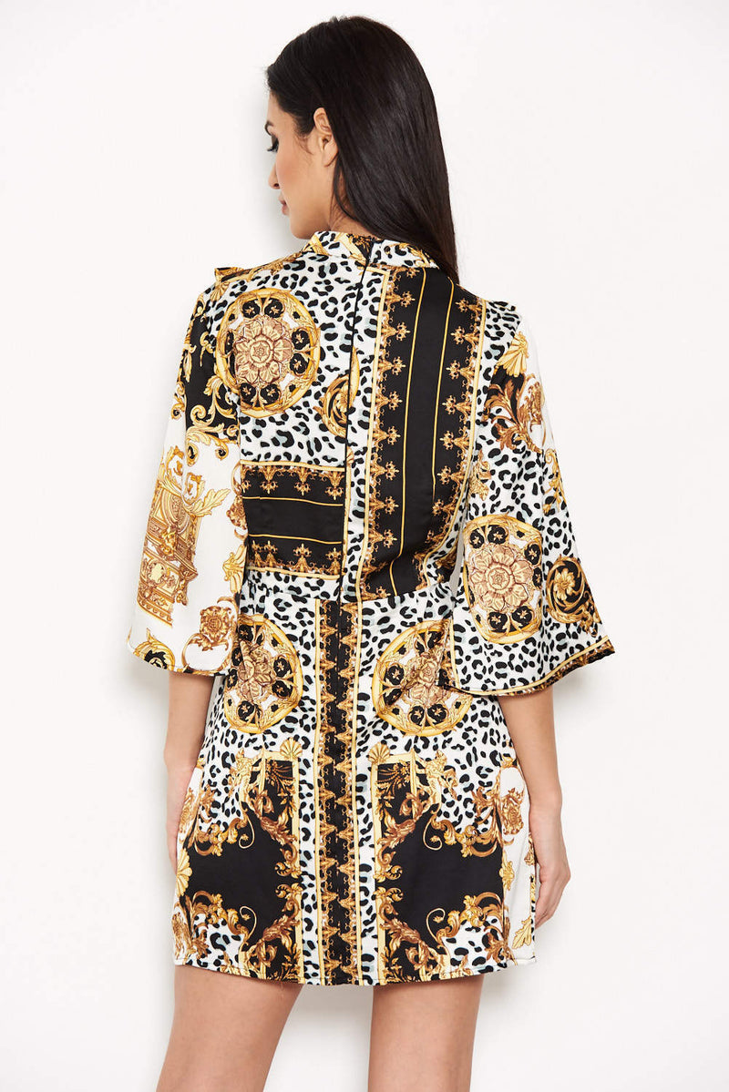 Multi Printed Frill Day Dress