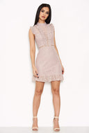 Mushroom Lace Frill Detail Dress