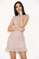 Mushroom Lace Frill Detail Dress