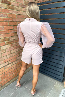 Mushroom Puff Sleeve Blazer Playsuit