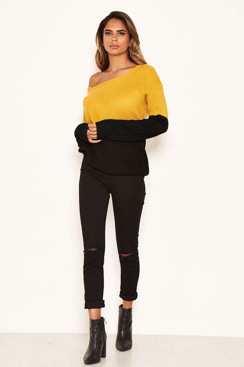 Black and mustard best sale jumper