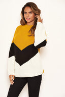 Mustard Block Colour Oversized Jumper