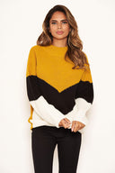 Mustard Block Colour Oversized Jumper