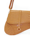 Mustard Croc Detail Saddle Bag