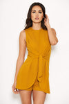 Mustard Tie Waist Playsuit