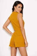 Mustard Tie Waist Playsuit