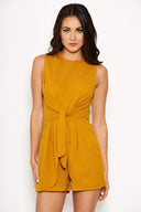 Mustard Tie Waist Playsuit