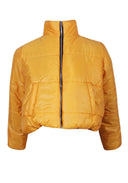 Mustard Wet Look Puffer Jacket