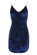 Navy Crushed Velvet dress