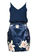 Navy 2 in 1 Printed Mini Skirt Dress