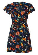 Navy Floral Wrap Dress