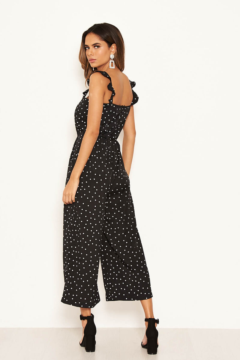Spotty culotte jumpsuit top