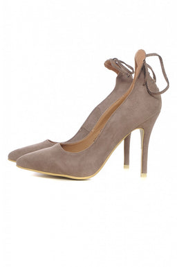 Mocha Lace Up Back Heels