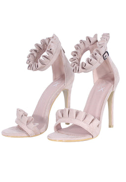 Nude Ruffle Detail Stilletto Heels
