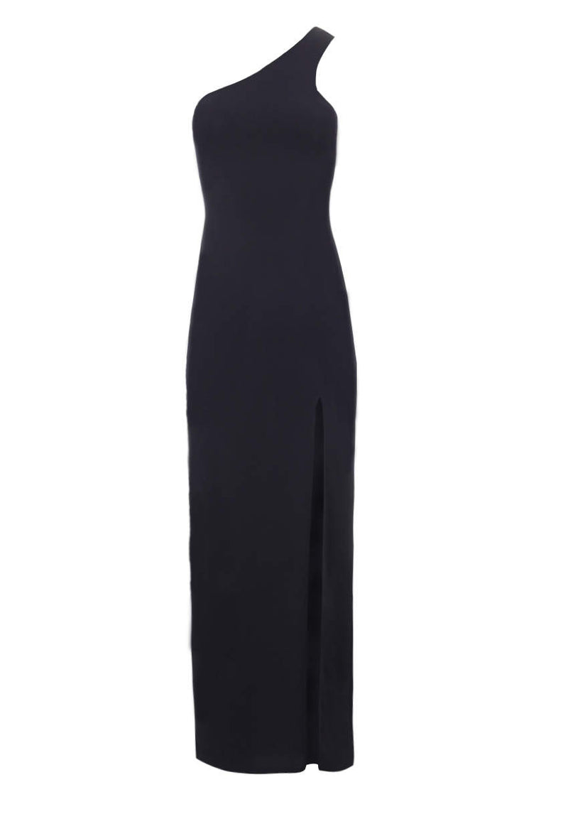 Navy Asymmetric Thigh Split Maxi Dress