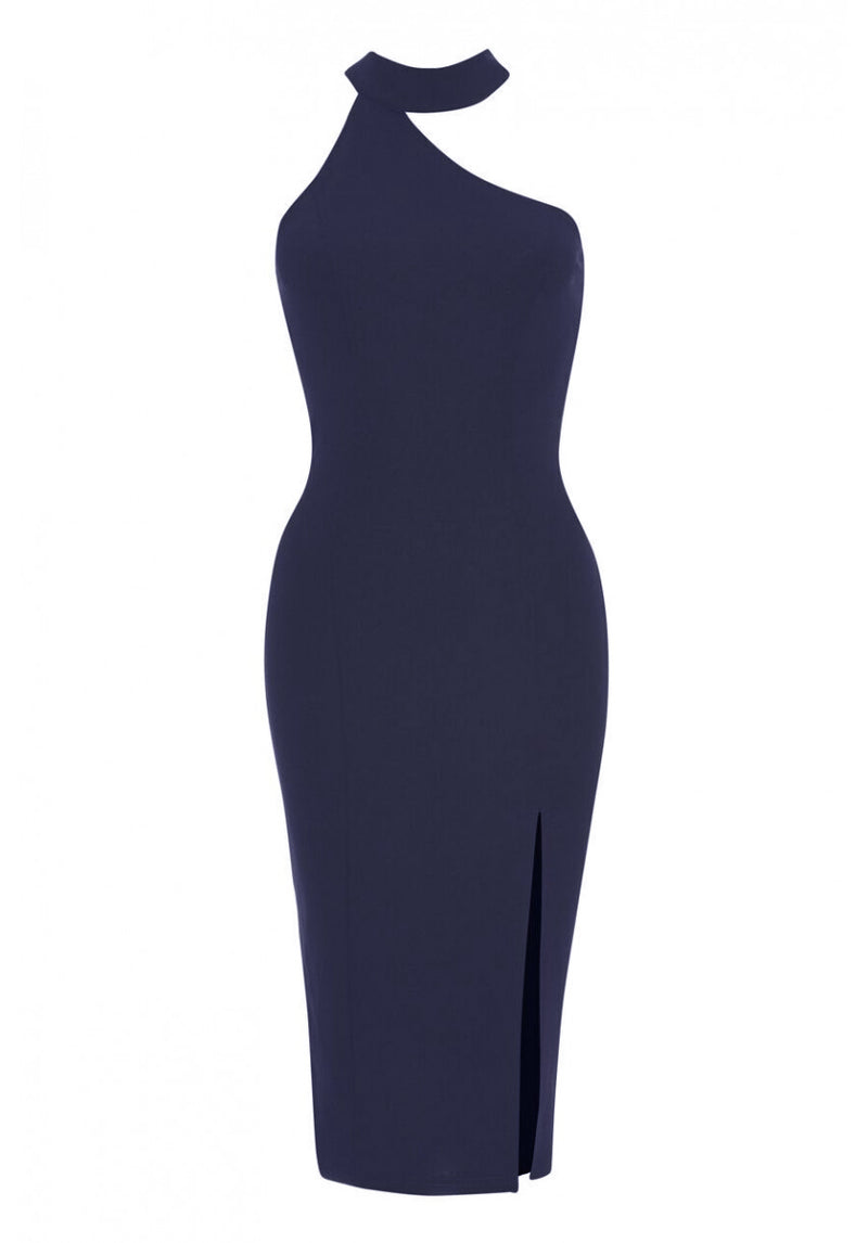 Navy Choker Bodycon Dress