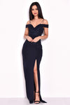 Navy Crochet Detail Double Strap Maxi Dress