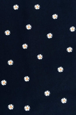 Navy Ditsy Daisy Print Wrap Over Jumpsuit