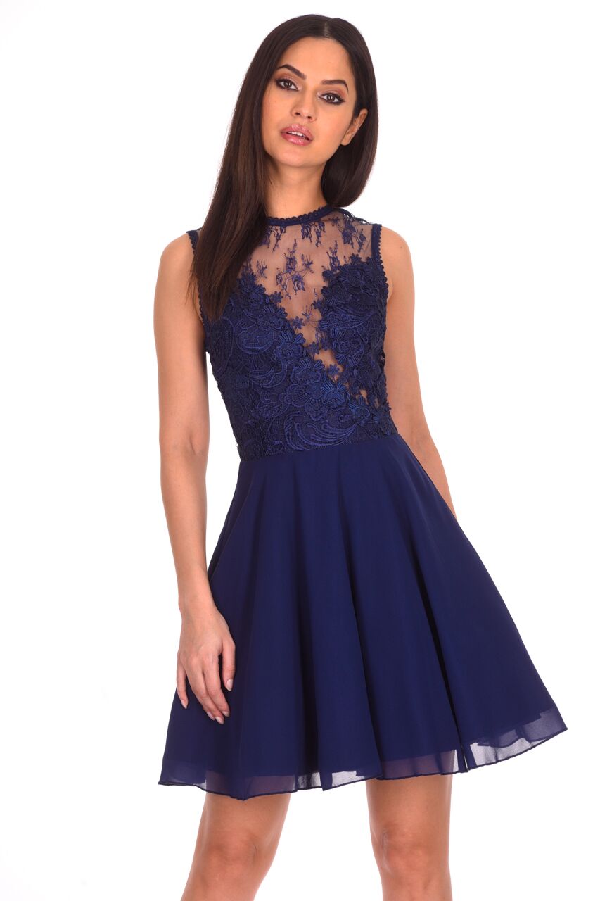 chinese dress ladies All-Over Lace Skater Dress – AX Paris