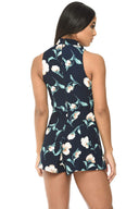 Navy Floral Playsuit