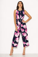 Navy Floral Print Jumpsuit