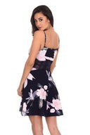 Navy Floral Swing Dress