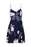 Navy Floral Swing Dress