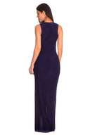 Navy Lace Detailing Maxi Dress