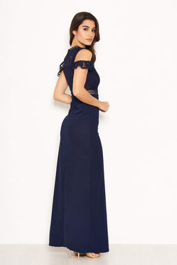Navy Lace Top Maxi Dress