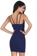 Navy Mesh Bodycon Mini Dress