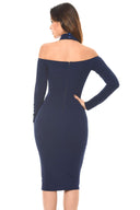 Navy Midi Bodycon Dress