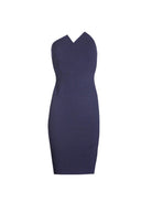 Navy Notch Front Bodycon Dress