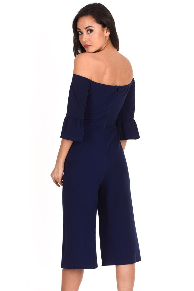 Navy Off The Shoulder Jumpsuit