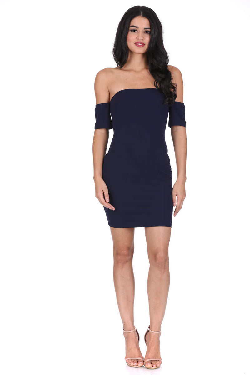 Navy Off The Shoulder Mini Dress AX Paris Navy Off The Shoulder Mini Dress AX Paris