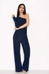 Navy One Shoulder Jumpsuit