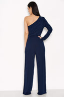 Navy One Shoulder Jumpsuit