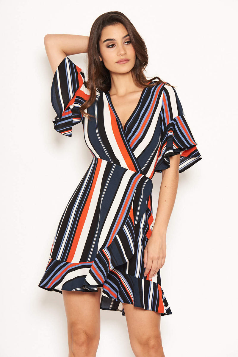 Ax paris striped dress clearance