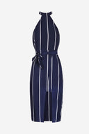 Navy Striped Tie Waist Dress