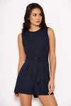 Navy Tie Waist Playsuit