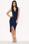 Navy Wrap Bodycon Dress