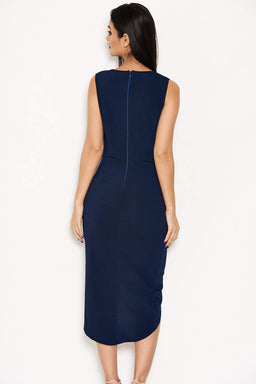 Navy Wrap Bodycon Dress