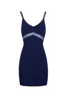 Navy Mesh Bodycon Mini Dress